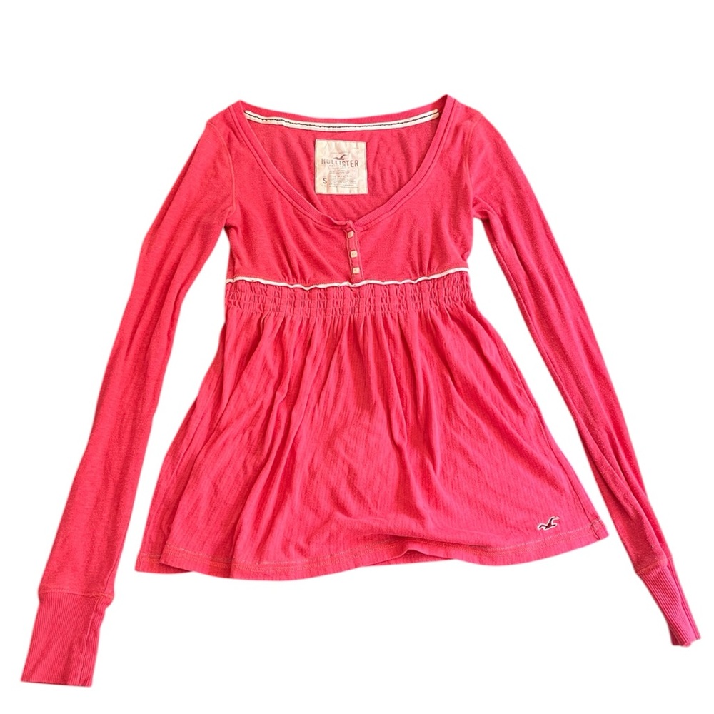 Vintage Y2K Pink Long Sleeve babydoll Hollister Top